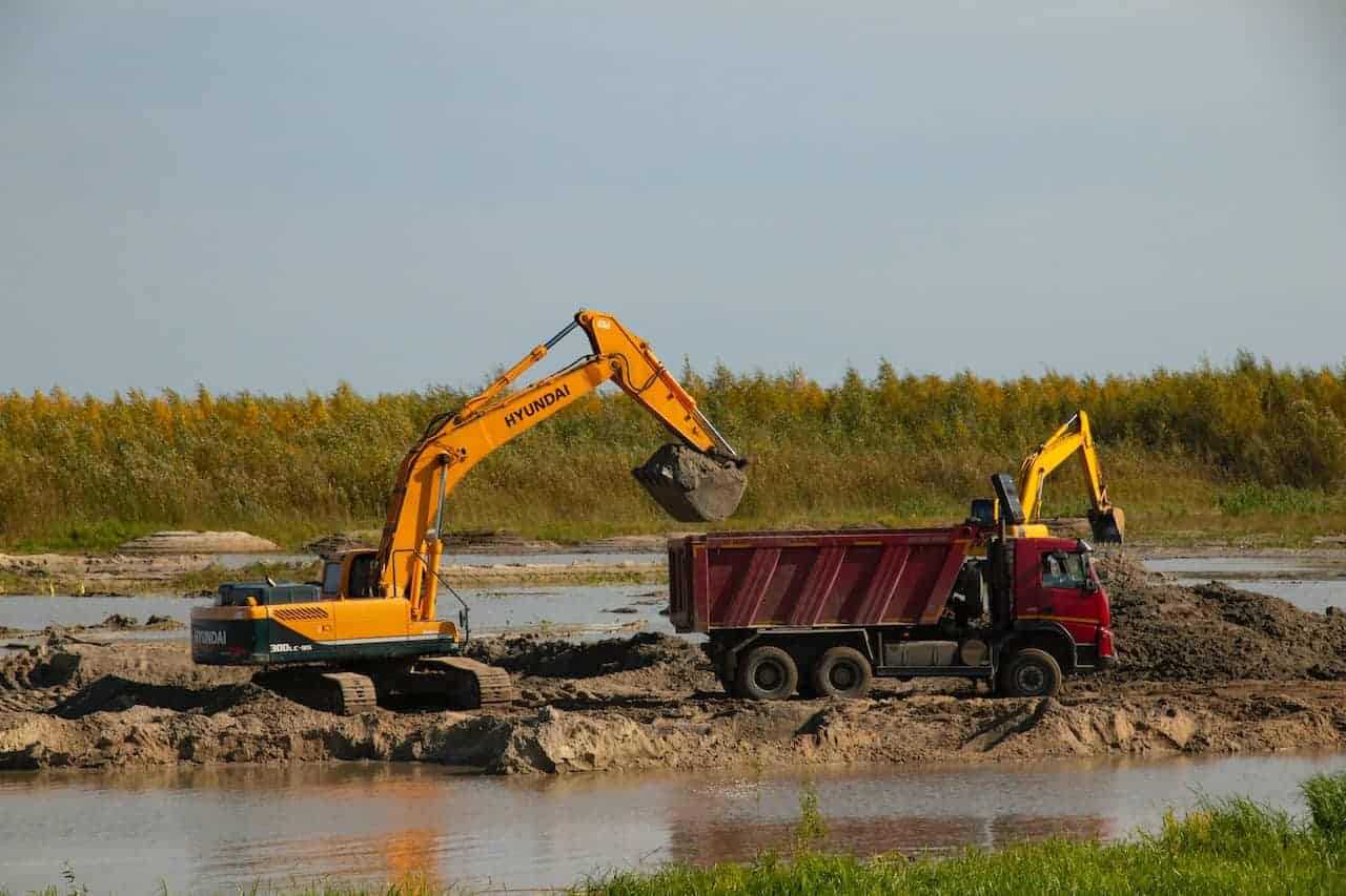 Construction Equipment Working on a Land Development Site