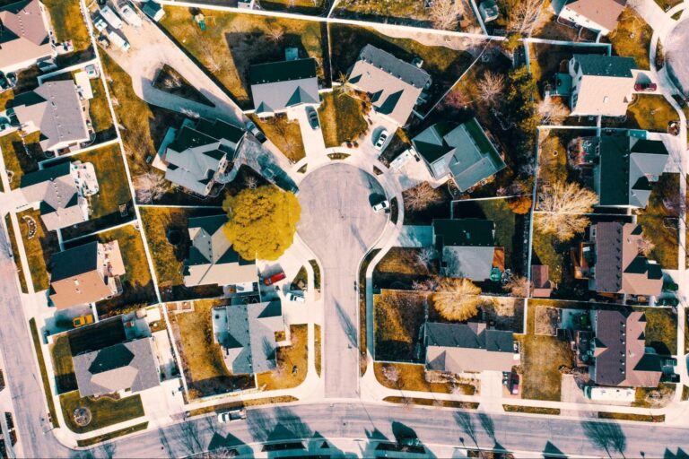 ariel view of homes