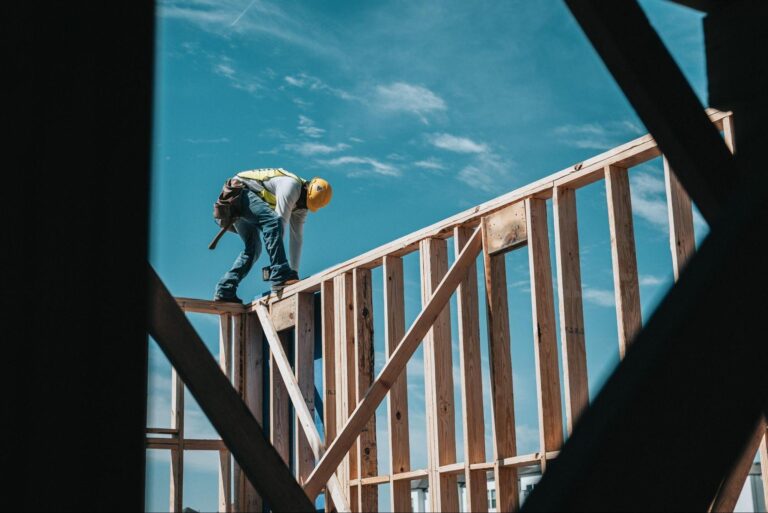 a person building a home