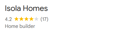 isola homes google review