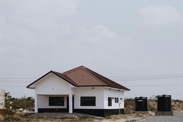 modern single family home in remote area
