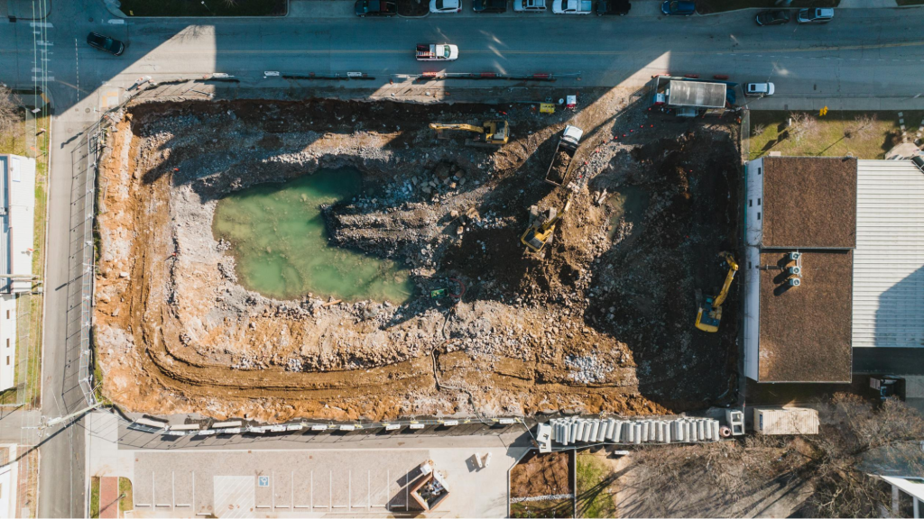 top view of construction site
