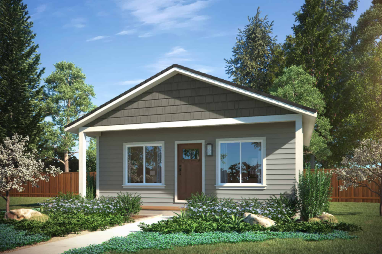 small cozy house sunny day